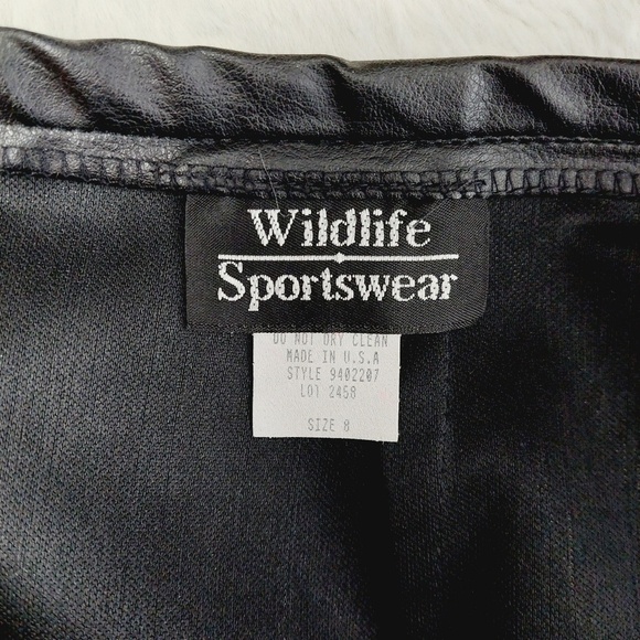 Wildlife Sportswear Black Faux Leather Back Zip Midi Skirt P6140 - Picture 5 of 7